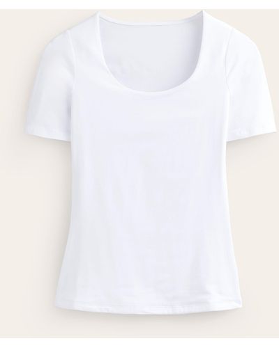 Boden Double Layer Scoop T-shirt - White