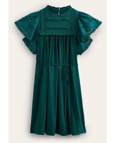 Boden Trim Detail Jersey Mini Dress - Green