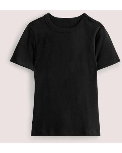Boden Crew Neck Rib T-shirt - Black