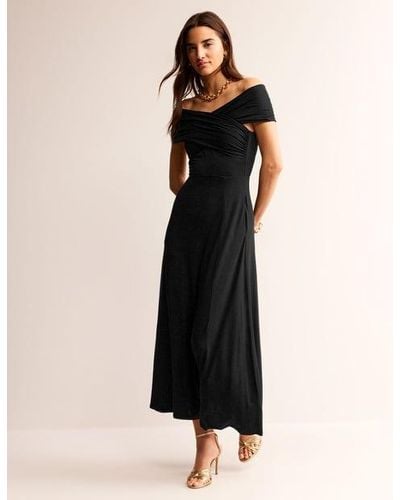 Boden Bardot Jersey Maxi Dress - Black