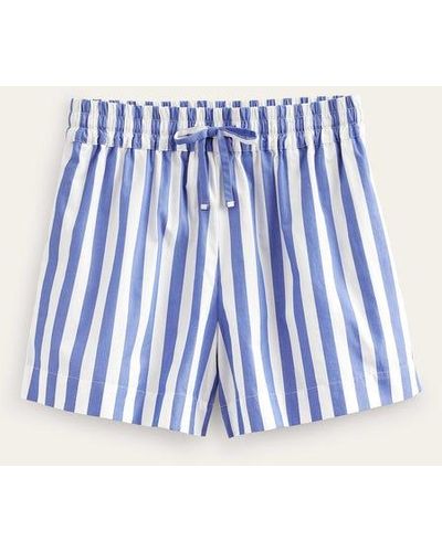 Boden Cotton Pull-on Shorts - Blue