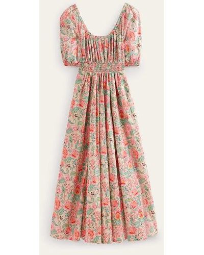 Boden Scoop Neck Maxi Dress Multi, Gardenia Whirl - Pink
