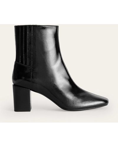 Boden Block-heel Leather Ankle Boots - Black