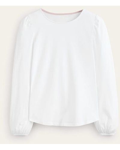 Boden Supersoft Long Sleeve Top - White