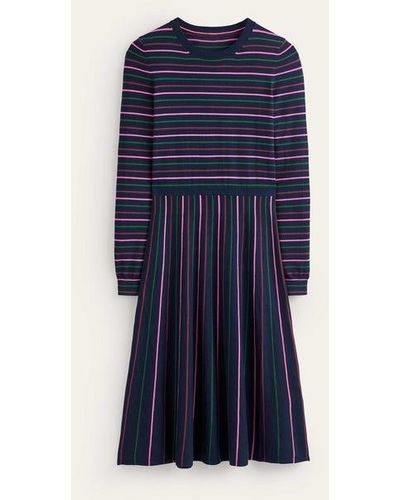 Boden Maria Knitted Midi Dress - Blue