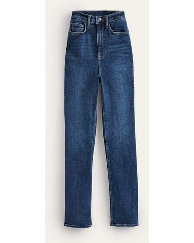 Boden High Rise True Straight Jeans - Blue
