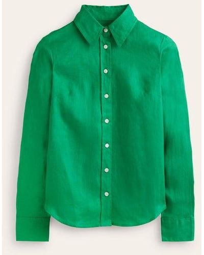 Boden Sienna Linen Shirt - Green