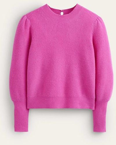 Boden Key Hole Cashmere Sweater - Pink