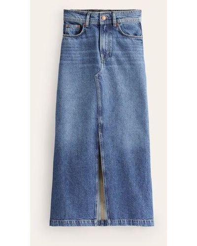 Boden 5 Pocket Denim Maxi Skirt - Blue