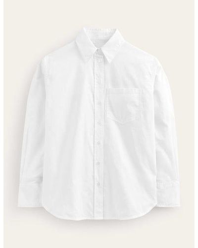 Boden Connie Relaxed Cotton Shirt - White