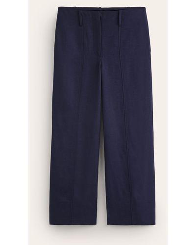 Boden Cropped Twill Trousers - Blue