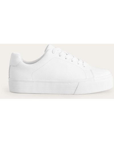 Boden Leather Flatform Trainers - Natural