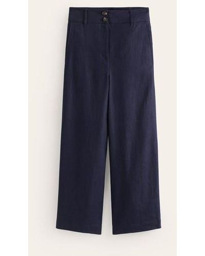Boden Westbourne Cropped Linen Pants - Blue