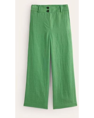 Boden Westbourne Cropped Linen Pants - Green