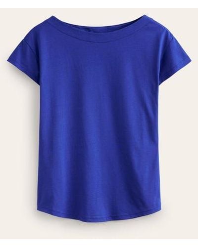 Boden Supersoft Boat Neck T-shirt - Blue