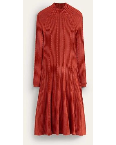 Boden Tessa Knitted Dress - Red