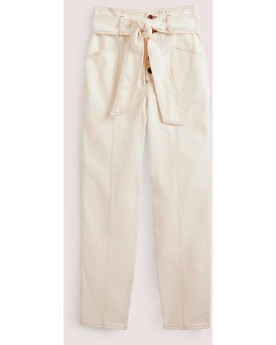 Boden Belted High Rise Jeans - Natural