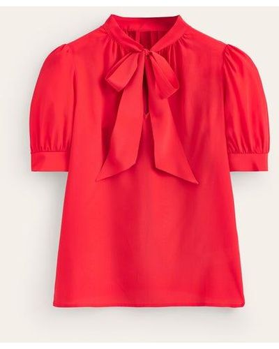 Boden Tie Front Occasion Top - Red