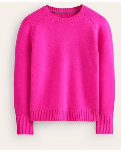 Boden Split Cuff Cashmere Sweater - Pink