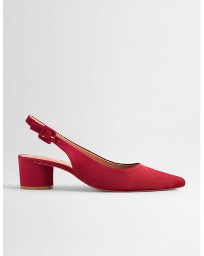 Boden Pointed Slingback Low Heels - Red