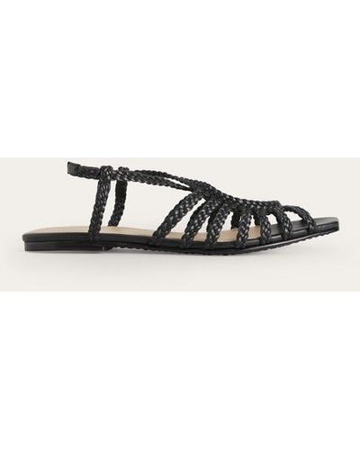 Boden Woven Multistrap Flat Sandals - Black