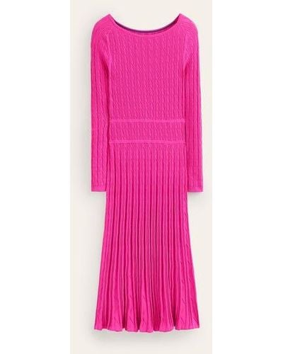 Boden Imogen Empire Knitted Dress - Pink
