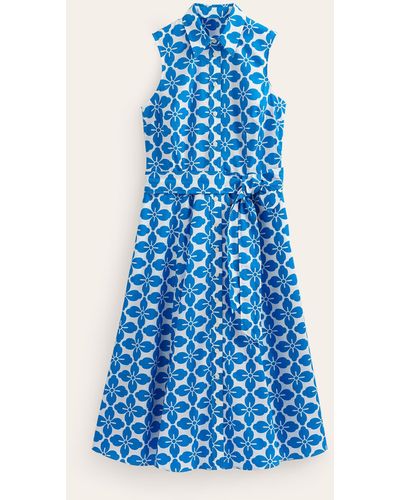 Boden Amy Sleeveless Shirt Dress - Blue