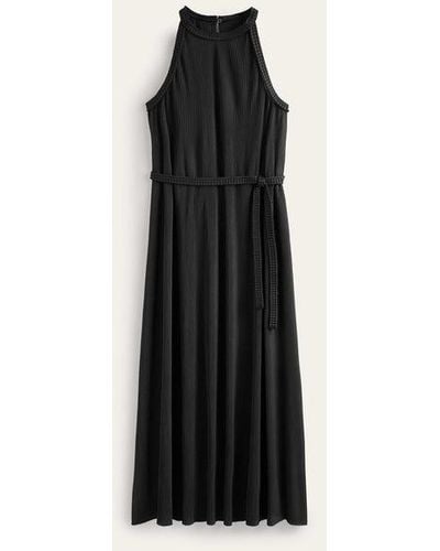 Boden Jersey Plisse Maxi Dress - Black