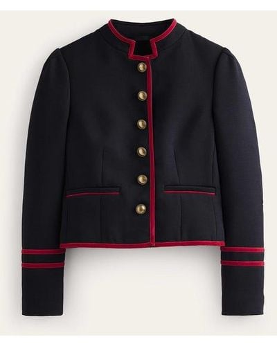 Boden Cambridge Military Jacket French Navy, Red Trim - Blue