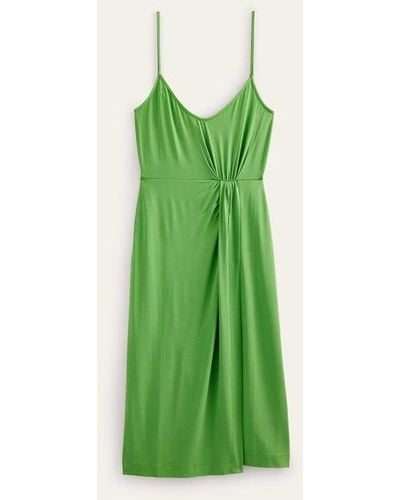 Boden Gathered Jersey Midi Dress - Green