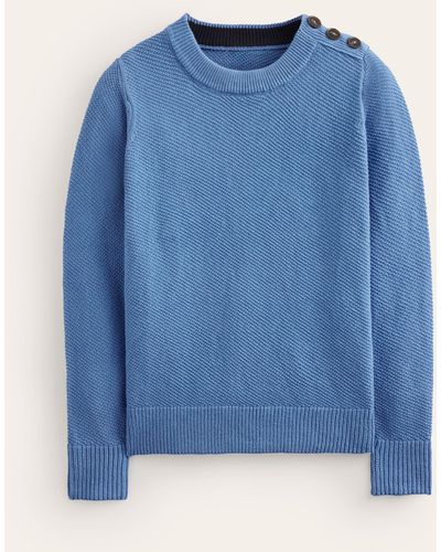 Boden Pullover mit knopfdetails und ziernaht - Blau