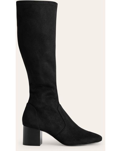 Boden Bottes À Talons Stretch Hauteur Genou Femme - Noir