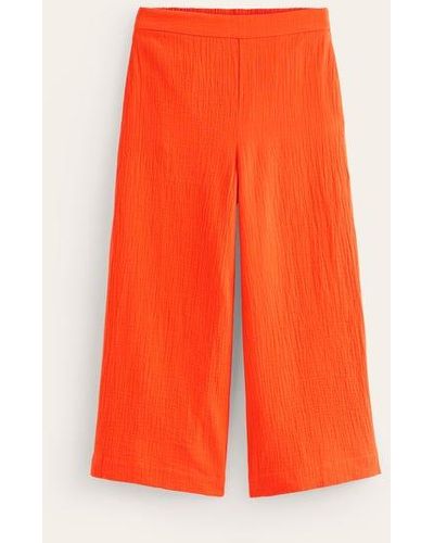 Boden Double Cloth Cropped Pants - Orange