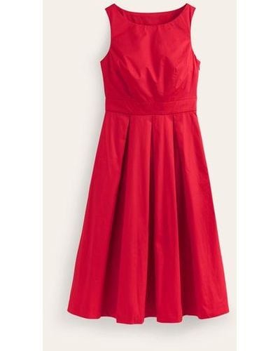 Boden Sleeveless Pleat Midi Dress - Red