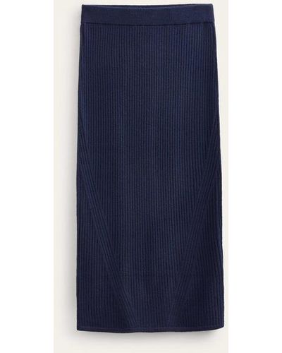 Boden Merino Knit Midi Skirt - Blue