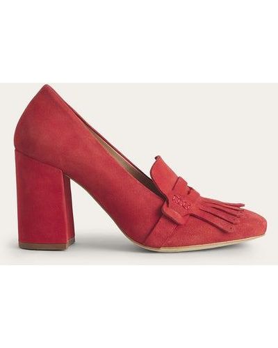 Boden Ghillie Detail Heeled Loafers - Red