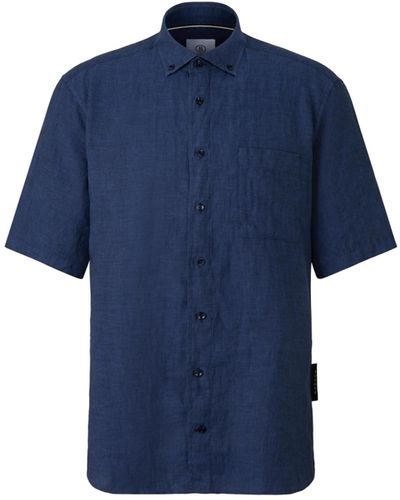 Bogner Lykos Short-sleeved Linen Shirt - Blue
