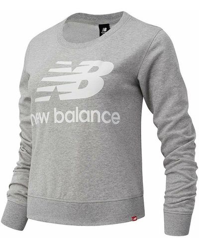 New Balance Women's Sweatshirt Without Hood Wt91585 Grey