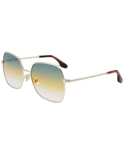 Victoria Beckham 18K Gold Mirror Aviator Sunglasses - Gold/Gold