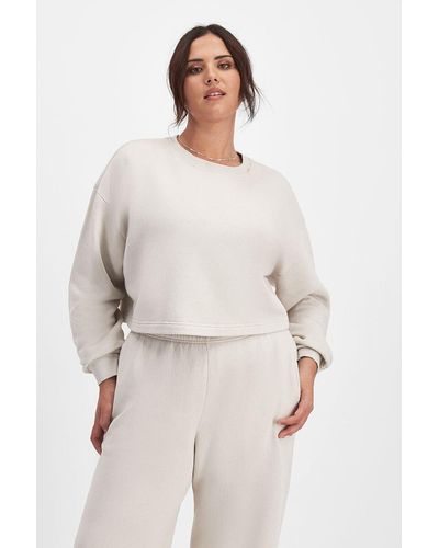 Bonds Sweats Cropped Fleece Pullover - White