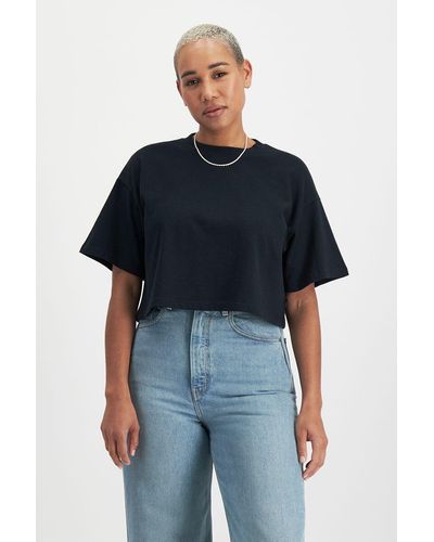 Bonds Icons Heavy Weight Cropped Tee - Blue