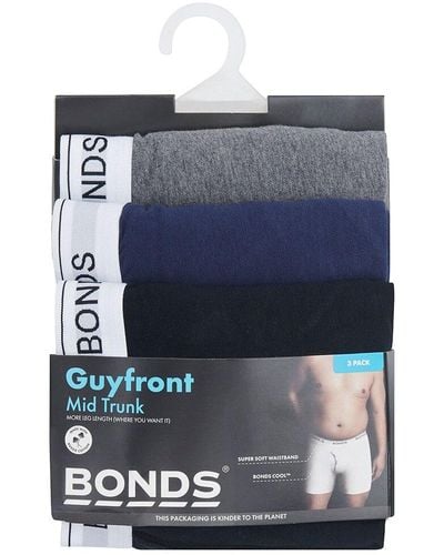 Bonds Guyfront Mid Trunk 3 Pack - Blue