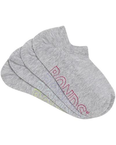 Bonds Logo Light No Show Socks 4 Pack - Grey