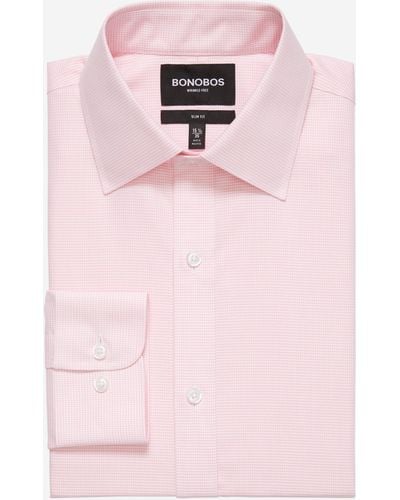 Bonobos Daily Grind Wrinkle Free Dress Shirt Extended Sizes - Pink
