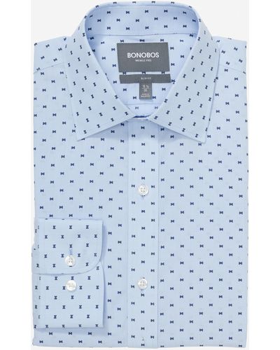 Bonobos Daily Grind Wrinkle Free Dress Shirt Extended Sizes - Blue