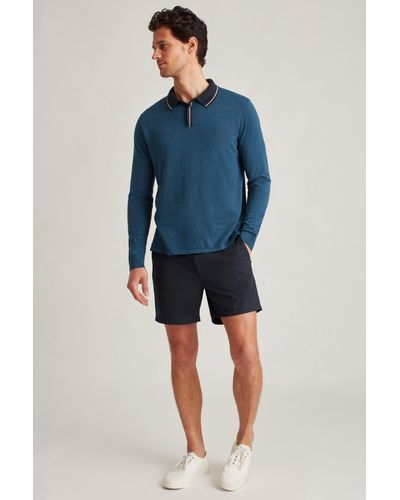 Bonobos Long Sleeve Sweater Polo - Blue