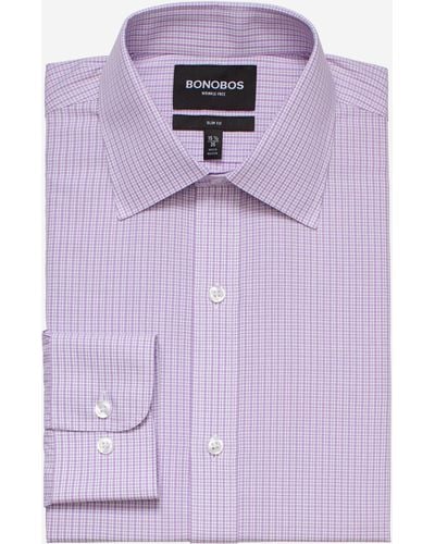 Bonobos Daily Grind Wrinkle Free Dress Shirt Extended Sizes - Purple