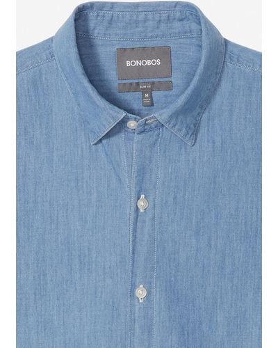 Bonobos Riviera Short Sleeve Shirt Extended Sizes - Blue