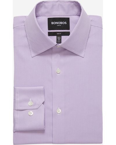 Bonobos Jetsetter Stretch Dress Shirt Extended Sizes - Purple