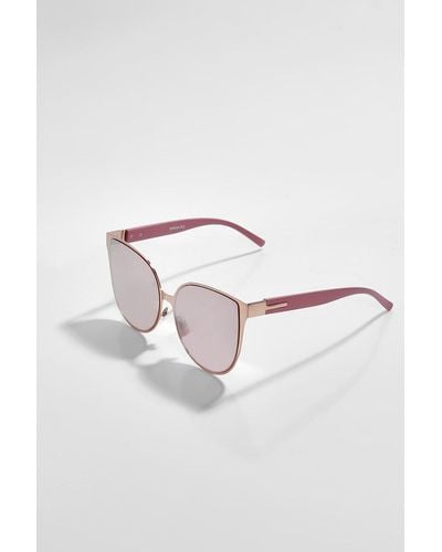 Boohoo Oversized Retro Sunglasses - Pink